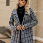Double Take Printed Open Front Lapel Collar Cardigan with Pockets - Deals DejaVu