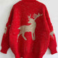 Reindeer Round Neck Long Sleeve Sweater - Deals DejaVu
