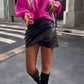 Horizontal Ribbing Round Neck Sweater