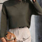 Mock Neck Dropped Shoulder Pullover Sweater