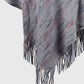Fringe Hem Hooded Poncho