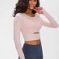 Long Sleeve Cropped Top With Sports Strap