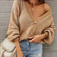 V-Neck Dropped Shoulder Cardigan