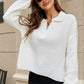 Johnny Collar Lantern Sleeve Sweater