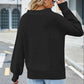 Long Sleeve Ribbed Trim Sweater - Deals DejaVu
