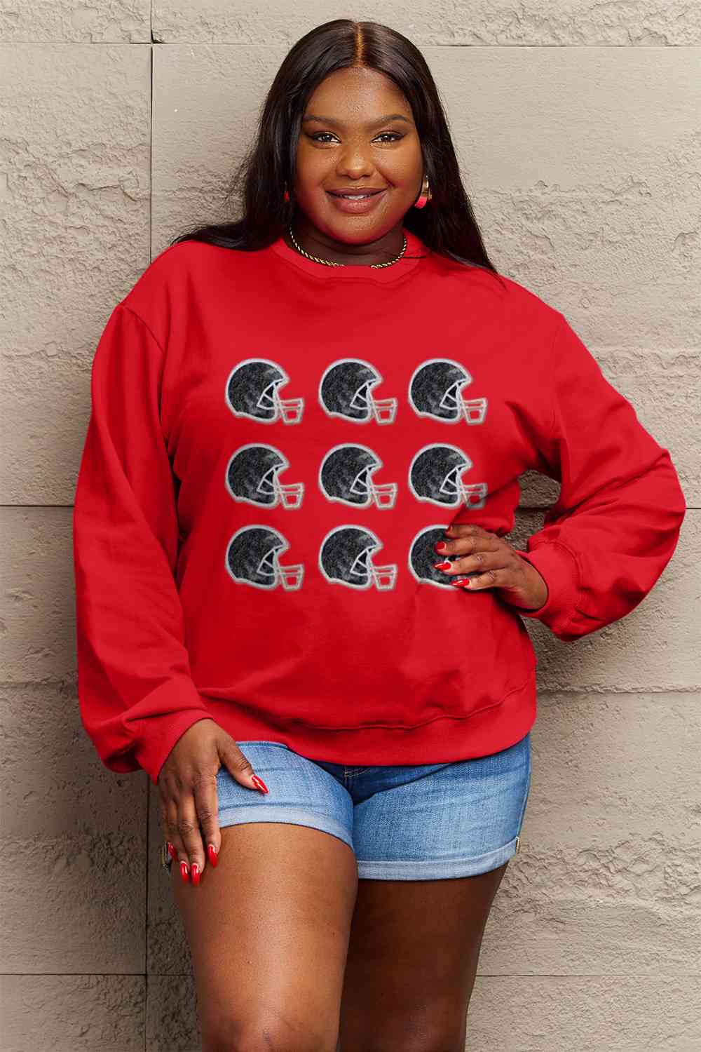 Simply Love Full Size Graphic Round Neck Sweatshirt