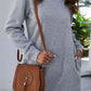 Round Neck Long Sleeve Mini Dress with Pockets (BFD) T - Deals DejaVu