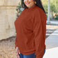 Basic Bae Full Size Ribbed Exposed Seam Mock Neck Knit Top