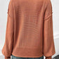 V-Neck Exposed Seam Sweater - Deals DejaVu