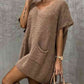 Short Sleeve Sweater Dress with Pockets