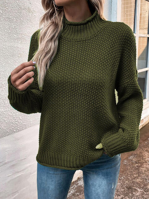 Roll Hem Drop Shoulder Sweater