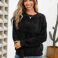 Dropped Shoulder Round Neck Fuzzy Sweater - Deals DejaVu