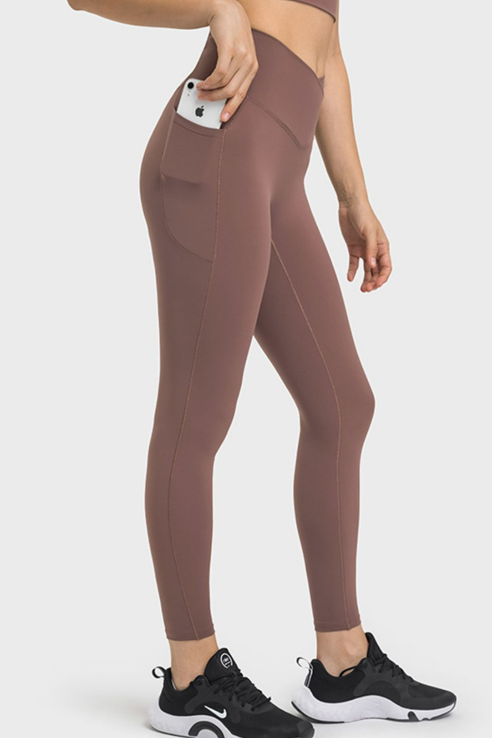 V-Waist Yoga Leggings with Pockets (TBL) T - Deals DejaVu