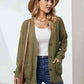 Drop Shoulder Button Down Pocketed Cardigan