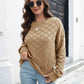 Round Neck Dropped Shoulder Sweater - Deals DejaVu