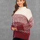 Color Block Turtleneck Sweater - Deals DejaVu