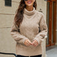 Cable-Knit Turtleneck Sweater - Deals DejaVu