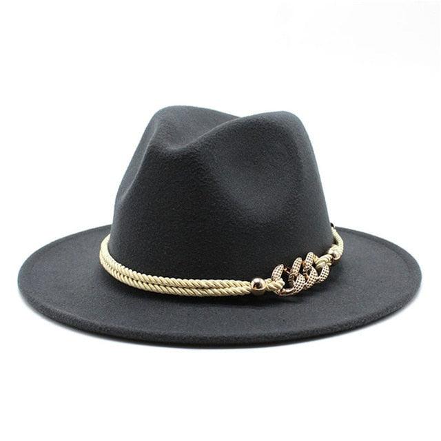 Wonderful Wide Derby Top Hat - Solid Felt Fedoras Hat - Artificial Wool Blend Jazz Cap (D44)(WH8)