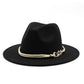 Wonderful Wide Derby Top Hat - Solid Felt Fedoras Hat - Artificial Wool Blend Jazz Cap (D44)(WH8)
