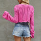 Round Neck Long Sleeve Cropped Sweater - Deals DejaVu