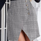 Plaid Buttoned Tulip Hem Mini Skirt (TB7) T
