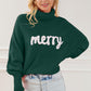 Merry Letter Embroidered High Neck Sweater - Deals DejaVu