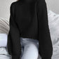 Openwork Mock Neck Long Sleeve Sweater - Deals DejaVu