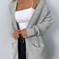 Rib-Knit Open Front Pocketed Cardigan