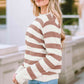 Striped Round Neck Long Sleeve Sweater