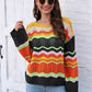 Openwork Round Neck Knit Top
