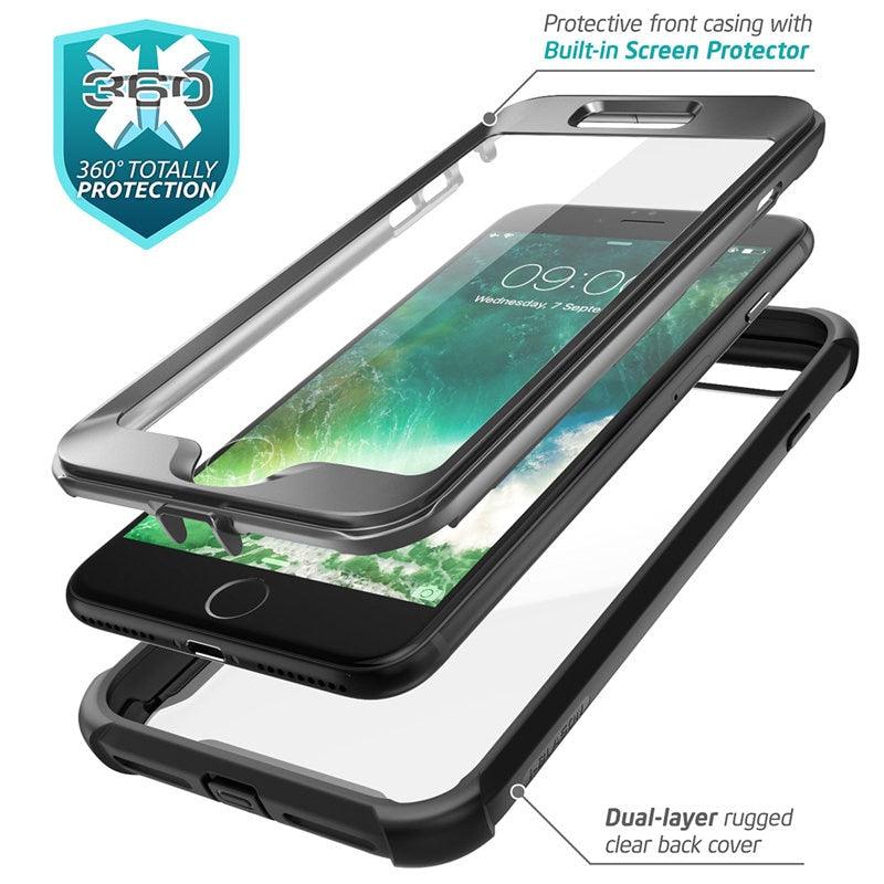 iPhone 7 Plus Case For iPhone 8 Plus Case Ares Full-Body Rugged Clear Bumper Cover with Built-in Screen Protector (RS6)(1U50)