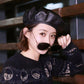 Fashion Felt Pu Leather Beret Hat - Women Cap - Female Ladies Beanie (WH8)(F44)