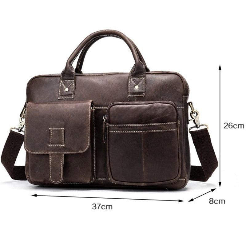 Men's Briefcase Bag - Genuine Leather Laptop Bag - Business Porte Document Briefcase Handbag (LT4)(F78)