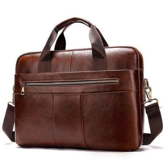 Briefcase Bag - Genuine Leather Laptop Bag - Business Tote Document Office Portable Shoulder Bag (D78)(LT4)