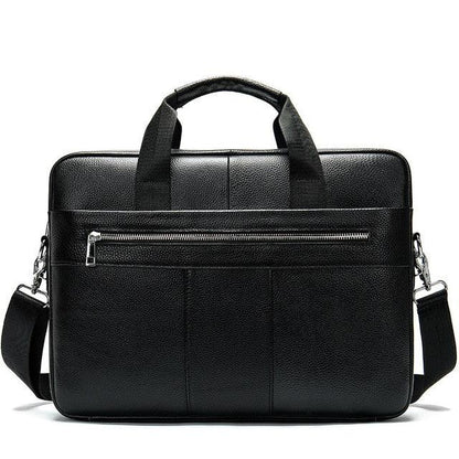 Briefcase Bag - Genuine Leather Laptop Bag - Business Tote Document Office Portable Shoulder Bag (D78)(LT4)