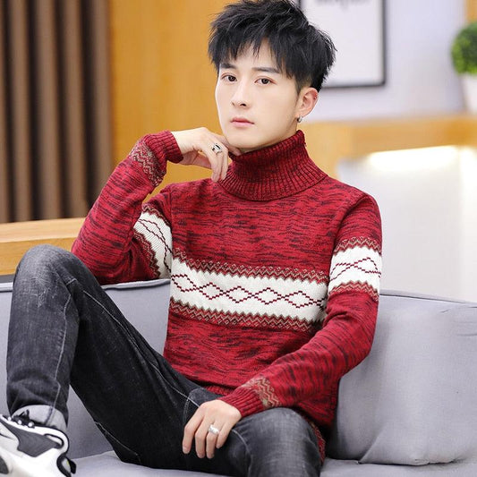 Men's Turtleneck Sweater - Spring & Autumn New Casual Personality Knitted Sweater (TM6)(CC3)(F100)