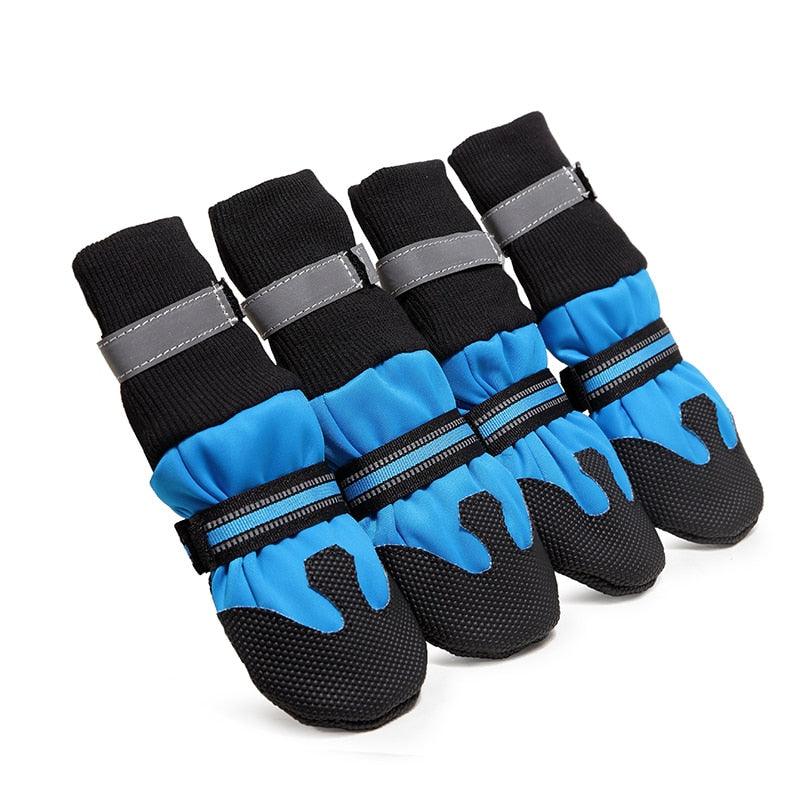 Dog Shoes Waterproof Winter Anti-slip Dog Booties Paw Protector Warm Reflective Shoes (W8)(F69)
