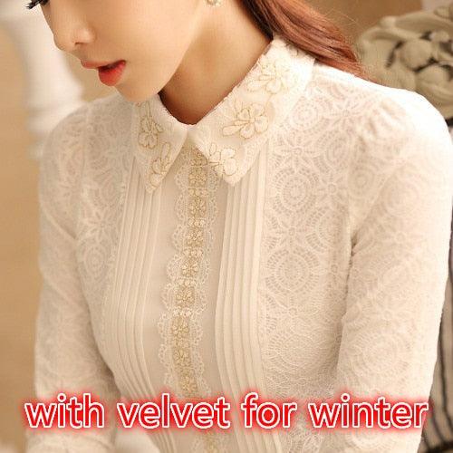 Cute Plus Size Women Tops - Gorgeous Long Sleeve Blouse - Thick Warm Winter Elegant Top (TB1)