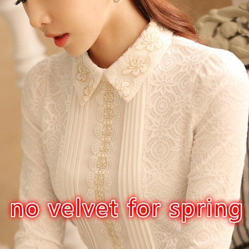 Cute Plus Size Women Tops - Gorgeous Long Sleeve Blouse - Thick Warm Winter Elegant Top (TB1)