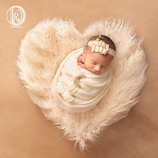 New Heart Blanket - Newborn Baby Soft Faux Fur Photograph - Prop Blanket Infant Background - Basket Stuffer Filler (D1)(1X1)