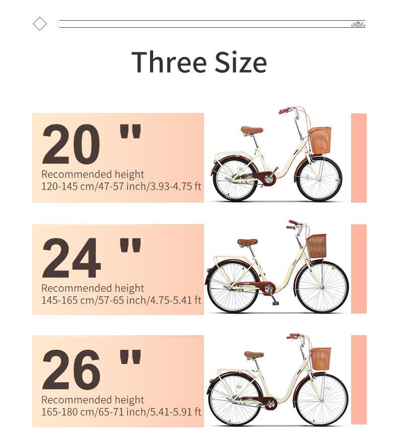 Comfortable Phoenix 20''24''26'' Women Bike - Adult Retro City Drum Brake Bicycle (9X1)