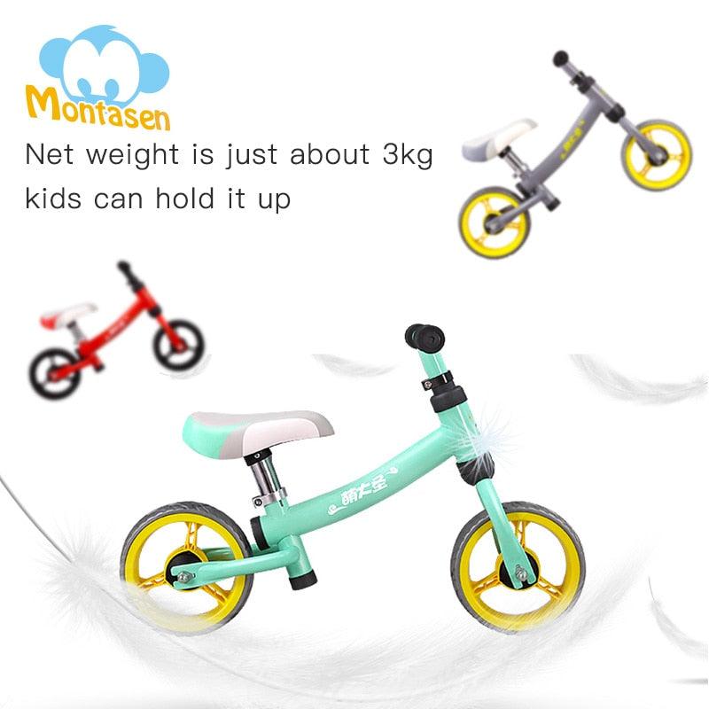 Cute Children Push Bike for 1.5- 3 Year Old Kids High Carbon Frame Balance Cycle - Boy Girls to Walk Mini Push Bicycle (9X1)