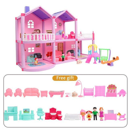Miniature Dollhouse Toys Kids - Assemble Casa Doll House - Baby Puppet House Castle -Educational Toy (4X2)(1X3)