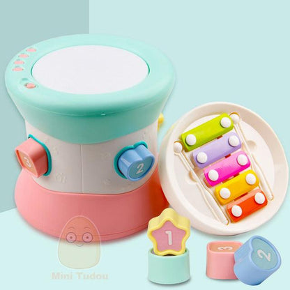 3 in 1 Hand Drum Music Toys - Multifunctional Xylophone Musical Instrument For Kids - Creative Educational Baby Toys (2X2)