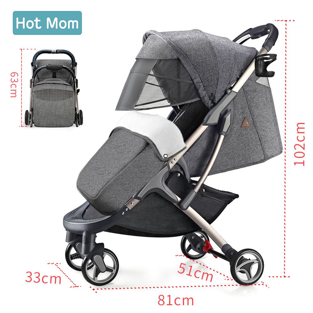 New Trend Convenience Stroller – Lightweight Umbrella Stroller with Oversized Canopy, Extra-Large Storage and Compact Fold (1U01)(X3)