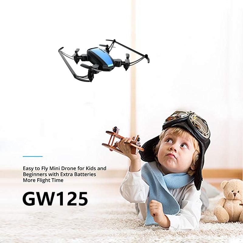 Amazing RC Helicopter Micro Pocket Folding -Global Drone GW125 Mini Drone 2.4G 4CH - Happy Children (5X2)