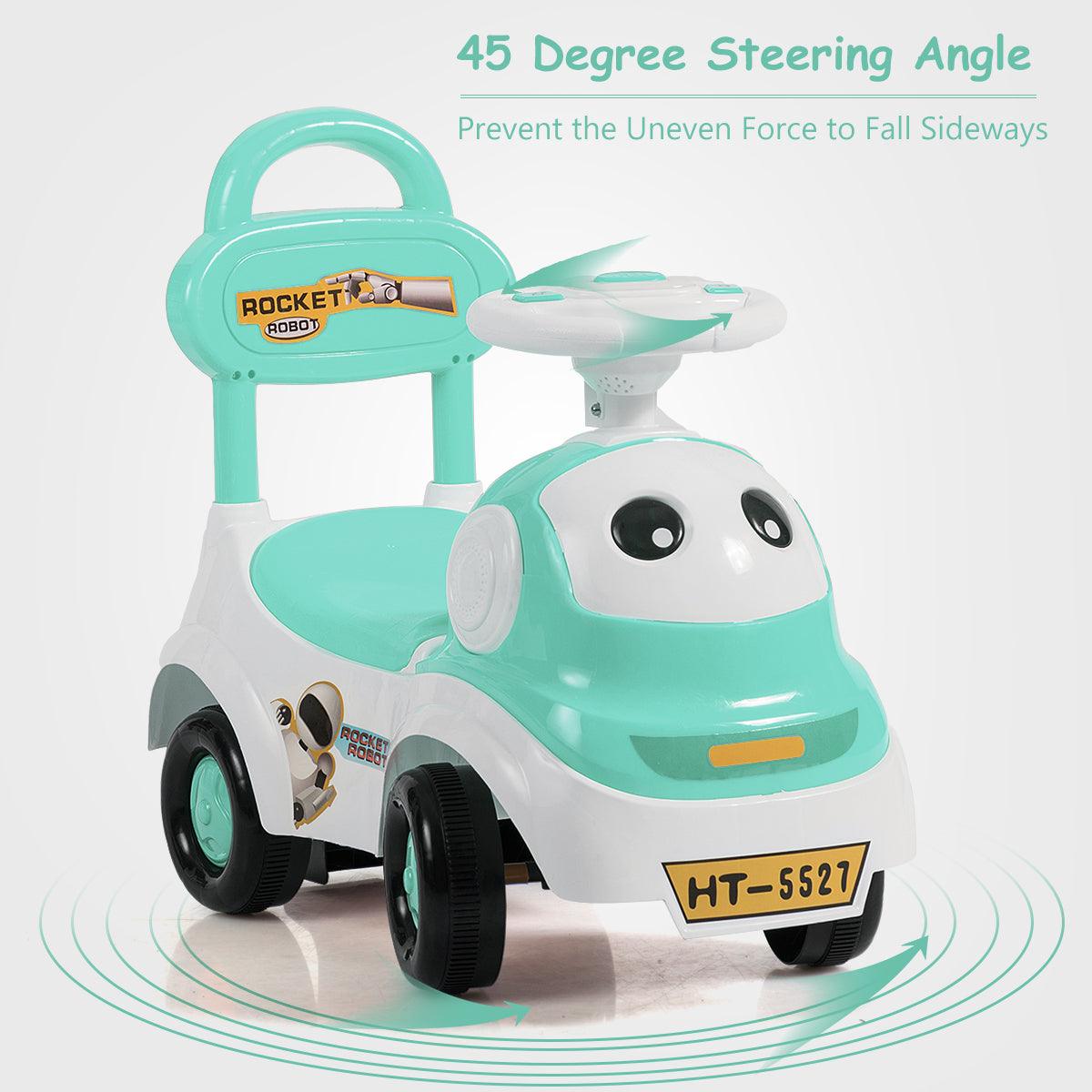 Cute 3-in-1 Baby Walker Sliding Car Pushing Cart Toddler Outdoor Toy w/ Sound Green (1U01)(X9)