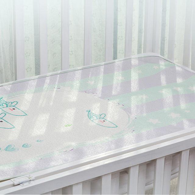 Bed Sheet - Baby Summer Breathable Bed Sheet Cool Silk Baby Bedding With Pillow Baby Sheet 120x60cm (3X1)(D1)