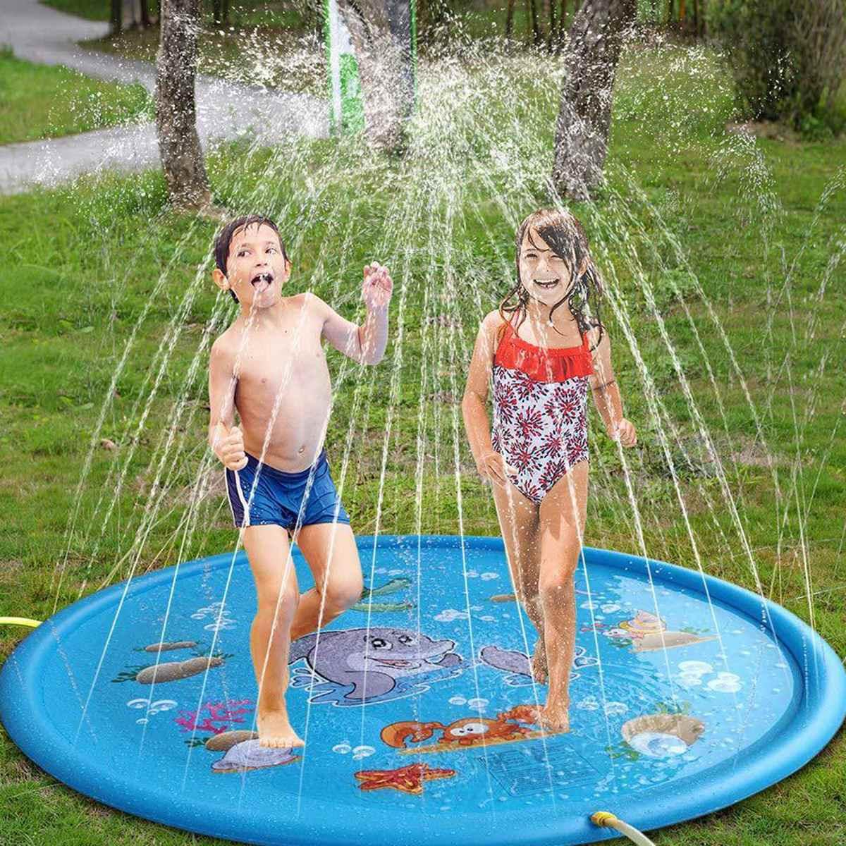 Fun170cm Kids Sprinkler Pad Mat - Children Summer Outdoor Water Splash - Inflatable Sprinkler Cushion Toy (2X3)(F2)