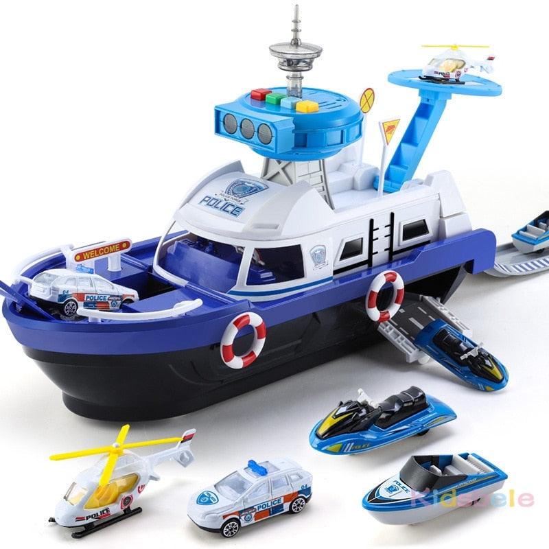 Fabulous Kids Simulation Toys- Track Inertia Boat & Toy Vehicles - Music Story Light Toy - Ship Model Toy (1X3)(F2)(3X2)